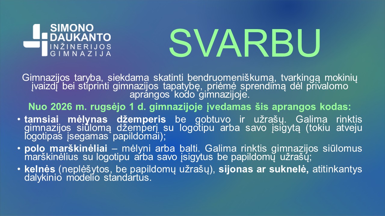 Svarbu! Užsakytus džemperius jau galima atsiimti Vilniaus g. 137  (204 kab.)