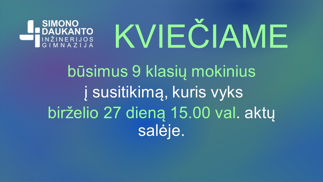 Kviečiame!