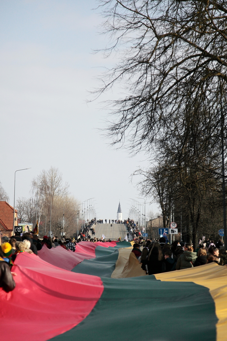 Laisvė mūsų rankose: spalvinga gimnazijos bendrystė Šiaulių gatvėse