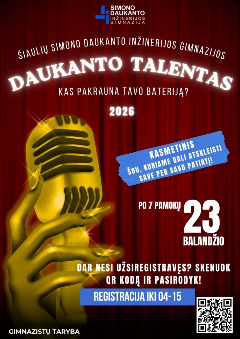 Turi talentą? Mes turime jam vietą.
