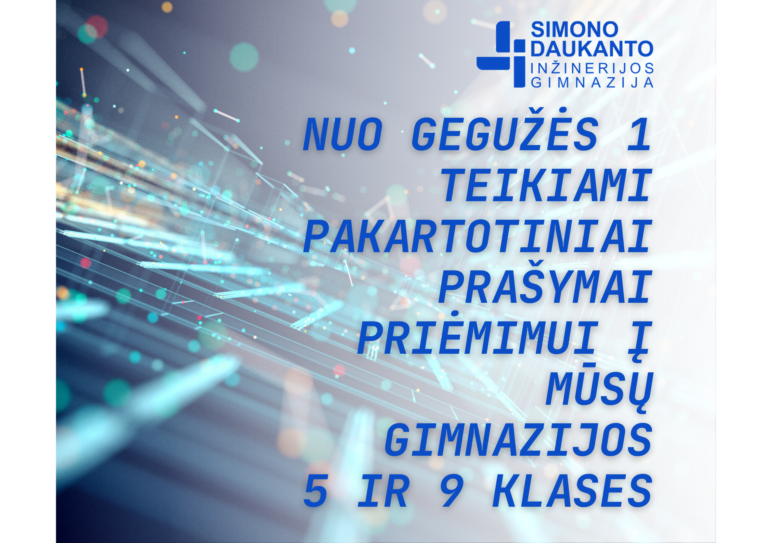 Pakartotiniai prašymai priėmimui į gimnaziją