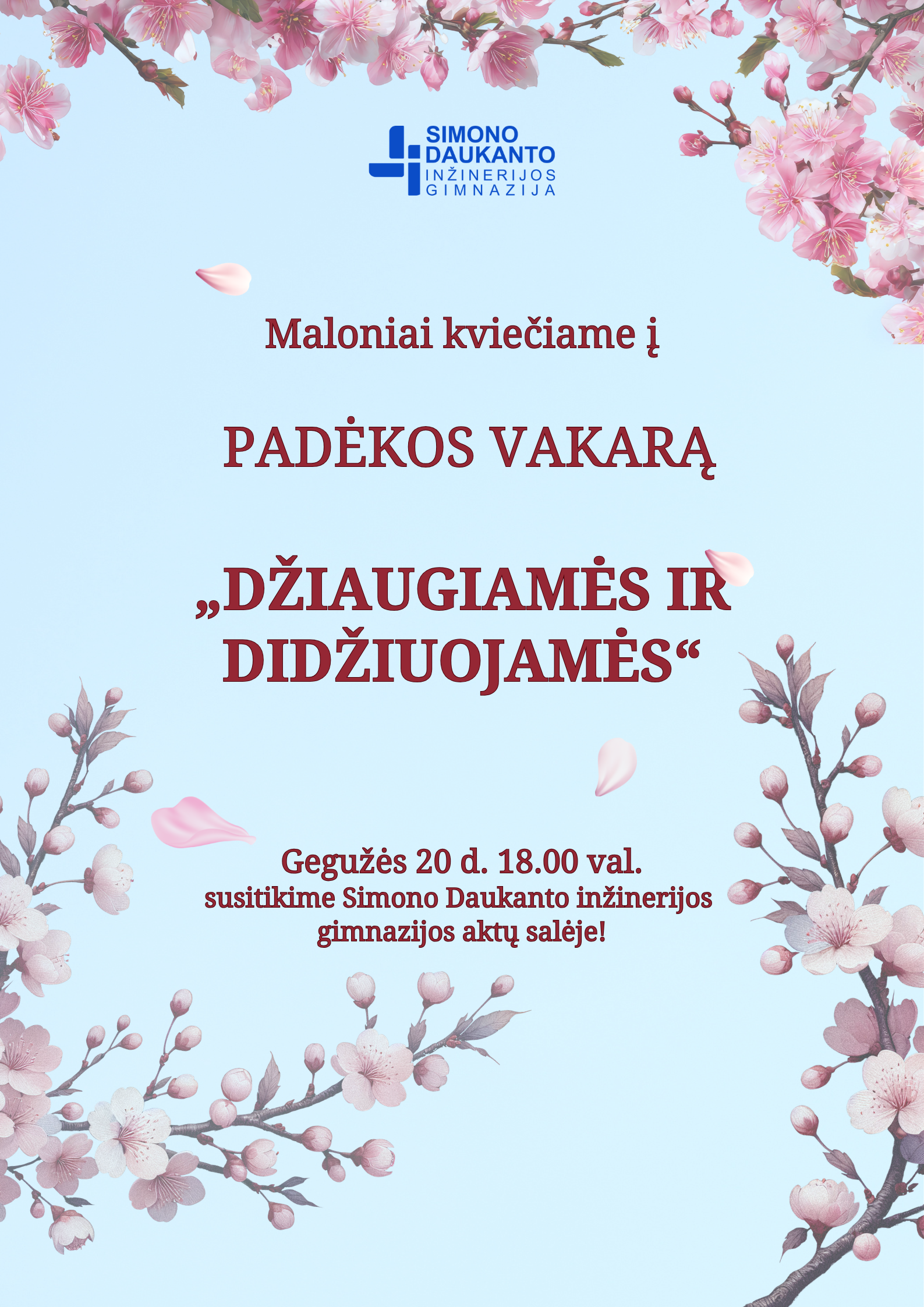 Kvietimas į padėkos vakarą