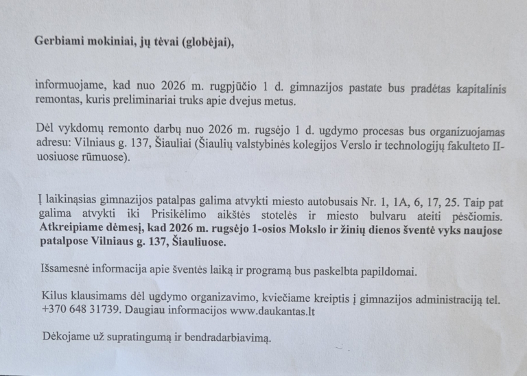 Mes išsikraustome!